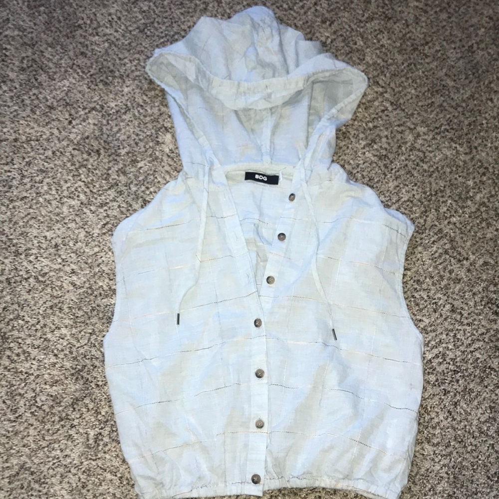 NWOT hooded button down tank